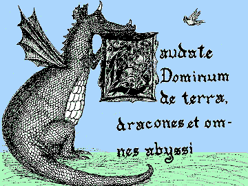 A dragon with a psalm verse